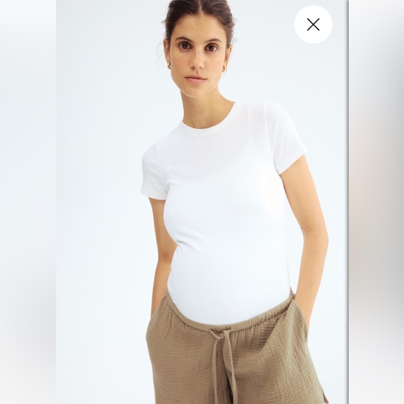 H&M Tops - H&M Classic White Maternity Sleeve Top